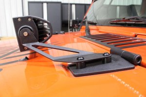 Jeep Wrangler JKU Unlimited Light Mount Brackets - Hood - Fishbone Offroad - FB21066 - Black - `07-`18